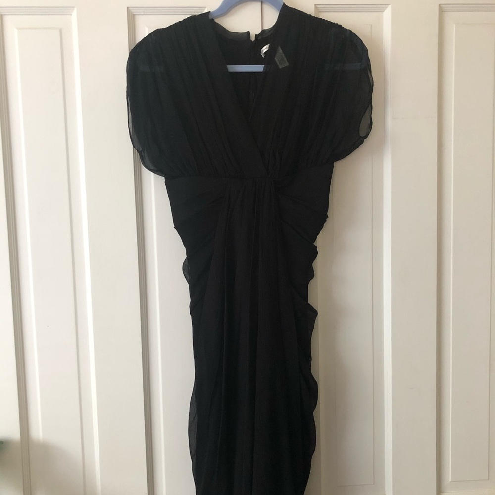 Diane Von Furstenburg Black Silk Chiffon Tulle Dress